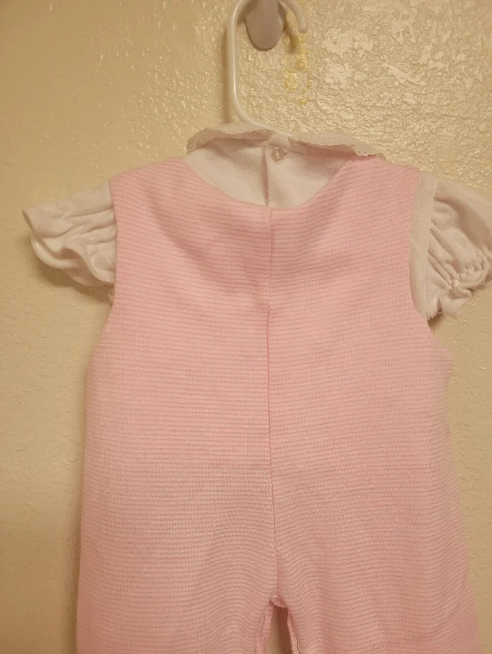 Vintage Tiny Tots Originals Pink And White Outfit With Bunnies